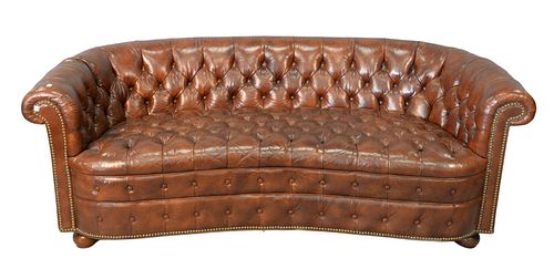 BROWN LEATHER TUFTED SOFA HEIGHT 37a969