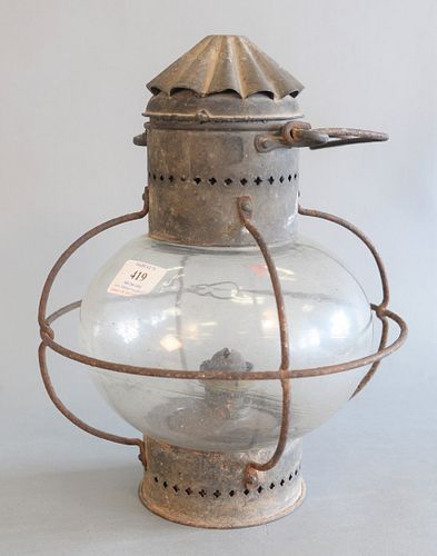 ONION LANTERN WITH METAL HANDLE