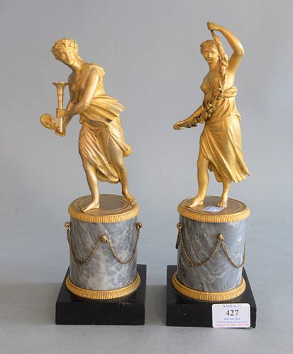 PAIR GILT BRONZE CLASSICAL FIGURES 37a96a