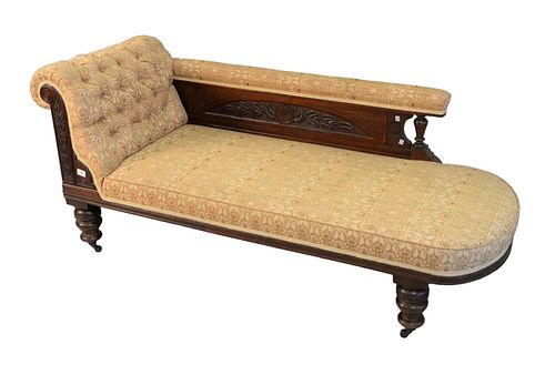 VICTORIAN FAINTING COUCH WITH CARVED