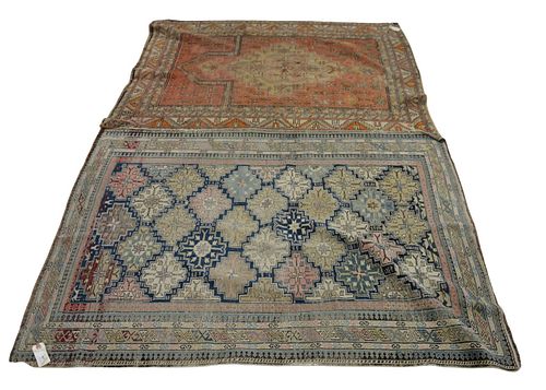 TWO ANTIQUE ORIENTAL THROW RUGS3  37a991