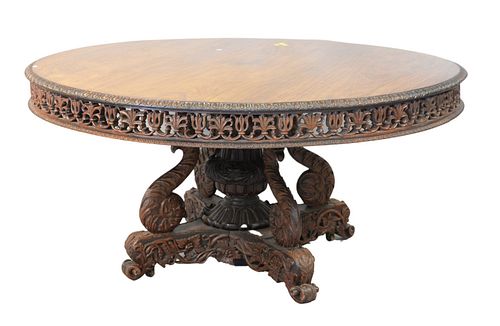 ROUND MAHOGANY ANGLO INDIAN TABLE  37a989