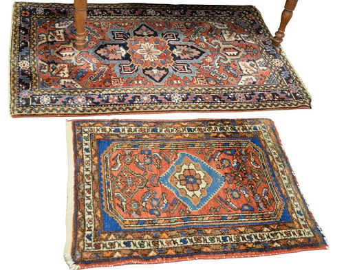 TWO ORIENTAL RUGS, ONE HERIZ AND