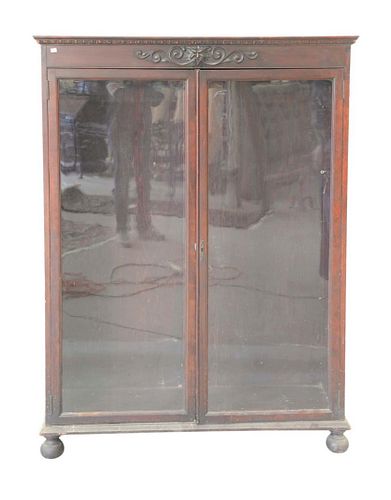 VICTORIAN TWO DOOR BOOKCASE HEIGHT 37aa34