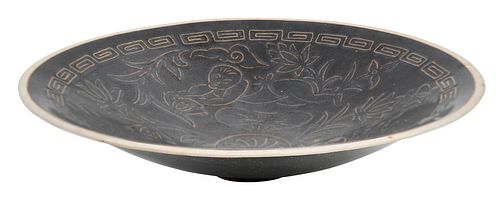 CHINESE BLACK DING TYPE BOWLpossibly 37aa5a