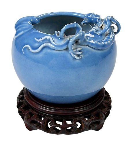 CHINESE CLAIR DE LUNE CHILONG VASE 37aa6f