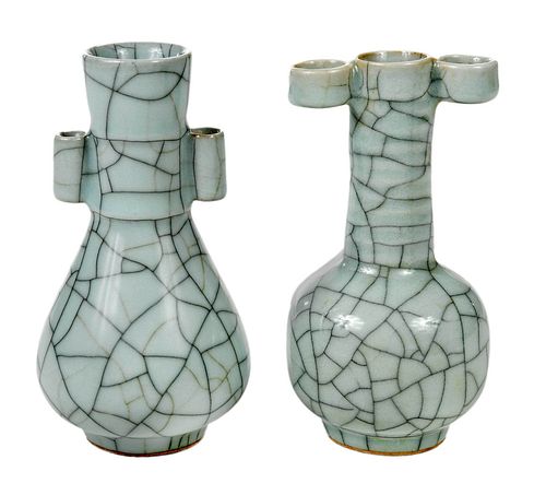 TWO CHINESE CELADON CRACKLE GLAZED 37aa91