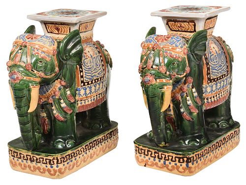 PAIR OF CHINESE FIGURAL ELEPHANT