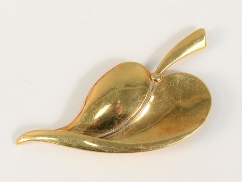 18 KARAT GOLD LEAF BROOCH 16.4