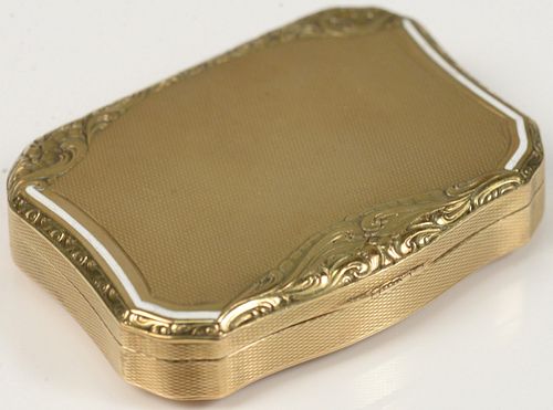 14 KARAT GOLD BOX WITH HINGED LID 37ab1a