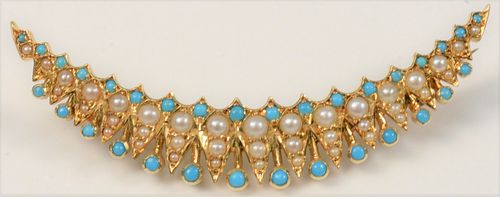 14 KARAT CRESCENT BROOCH SET WITH 37ab26