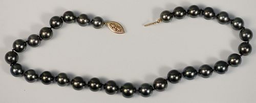 BLACK PEARL NECKLACE LENGTH 15