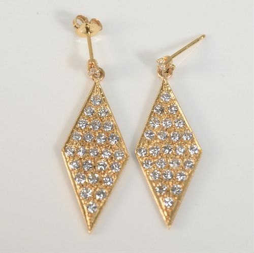 PAIR OF 14 KARAT GOLD AND DIAMOND