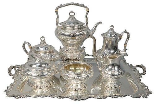 SEVEN PIECE GORHAM STERLING SILVER TEA