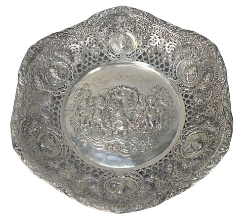 GERMAN SILVER RETICULATED BOWL 37ac0f