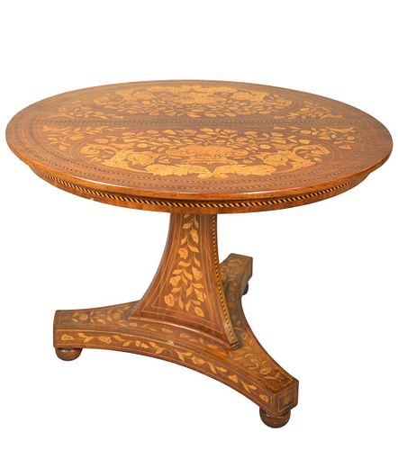 MARQUETRY INLAID ROUND CENTER TABLE