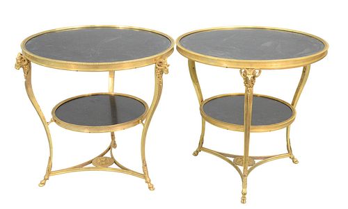 A PAIR OF GUERIDON TABLES HAVING