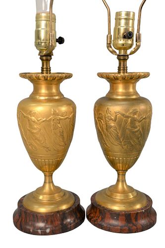 PAIR OF BARBEDIENNE BRONZE URNS 37ac75