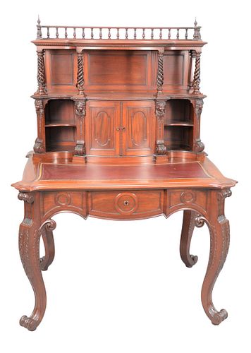 MAHOGANY VICTORIAN DESK WITH CABINET