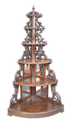 ROSEWOOD VICTORIAN CORNER ETAGERE