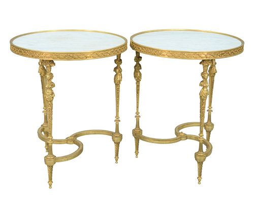 A PAIR OF GUERIDON TABLES HAVING