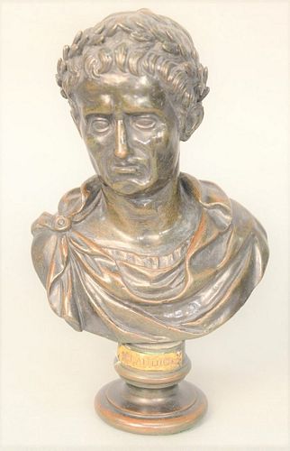 BRONZE BUST OF ROMAN EMPEROR CLAUDIUS 37ad1a