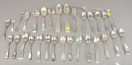 LOT OF AMERICAN COIN SILVER SPOONS,