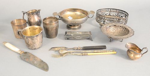 SILVER LOT TO INCLUDE CUPS BOWL  37adbc