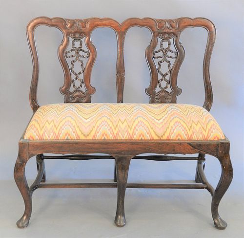 GEORGIAN MAHOGANY SETTEE, DOUBLE