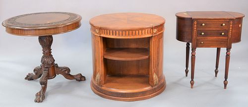 GROUP OF FOUR TABLES TO INCLUDE CARVED