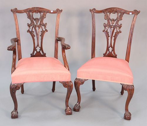 SET OF TEN MAHOGANY CHIPPENDALE 37ae9a