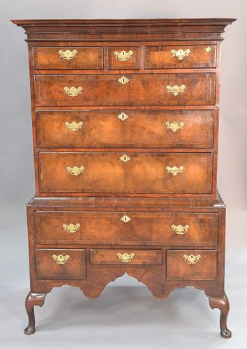 GEORGIAN MAHOGANY HIGHBOY, WALNUT