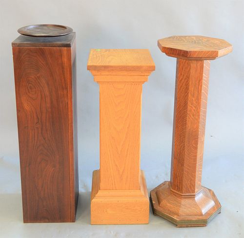 THREE PEDESTALS SQUARE OAK OCTAGON 37aea3