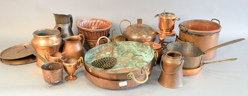 GROUP OF VARIOUS COPPER AND STONEWARE 37aead