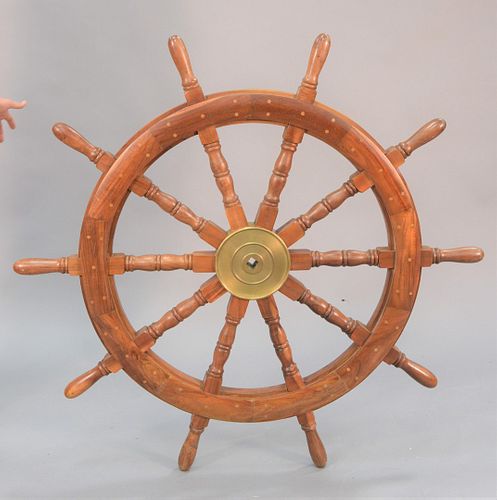 LARGE SHIPS WHEEL WALNUT WITH 37aec9