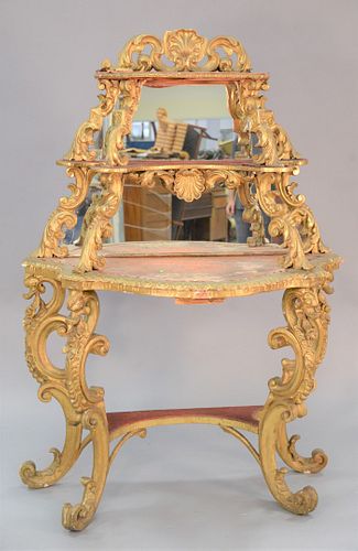 LOUIS XV GILT ETAGERE WITH MIRROR 37af08