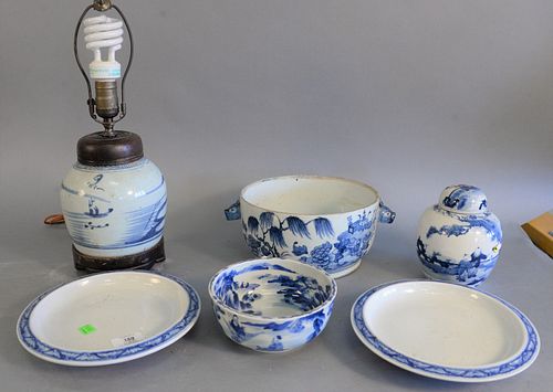 SIX CHINESE BLUE AND WHITE PIECES,