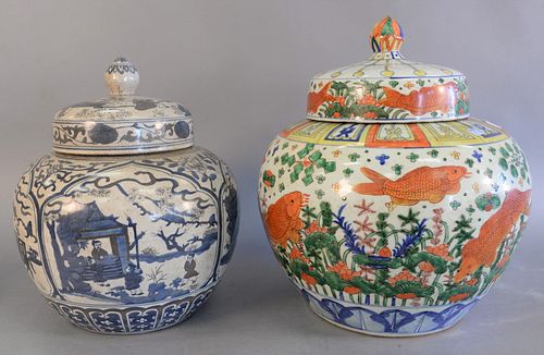 TWO LARGE CHINESE PORCELAIN COVERED 37af0c