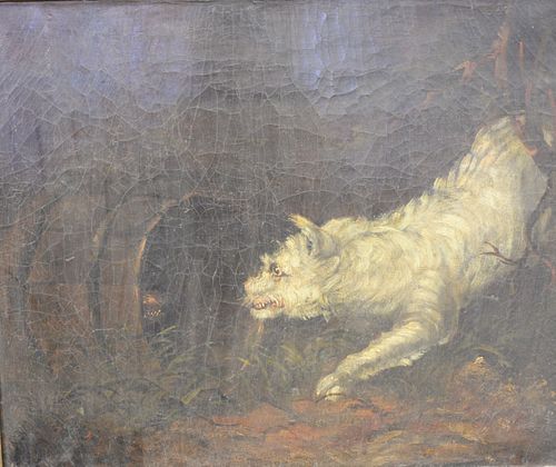 UNKNOWN ARTIST, "HUNTING DOG WITH