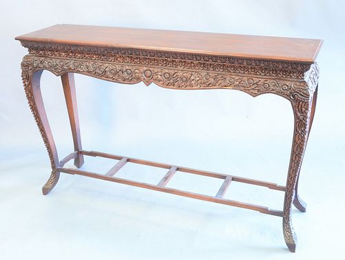 ORIENTAL HALL TABLE HEAVY CARVED 37af38