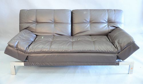 CONTEMPORARY BROWN LEATHER FOLDING