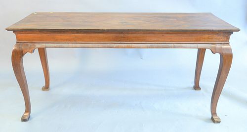WALNUT HALL TABLE, BANDED AND LINE