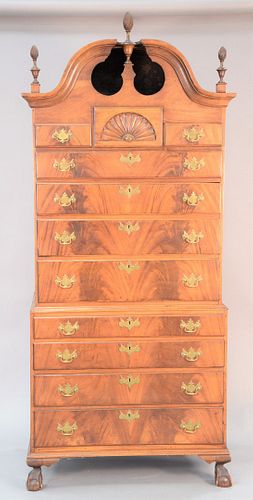 CHIPPENDALE MAHOGANY CHEST ON CHEST  37af96