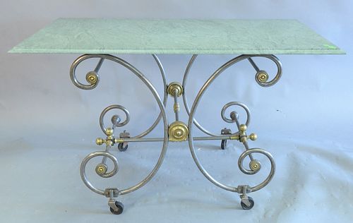 BAKER TABLE HAVING IRON AND BRASS