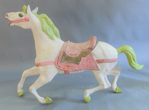 PAPER MACHE CAROUSEL STYLE HORSE  37afd7