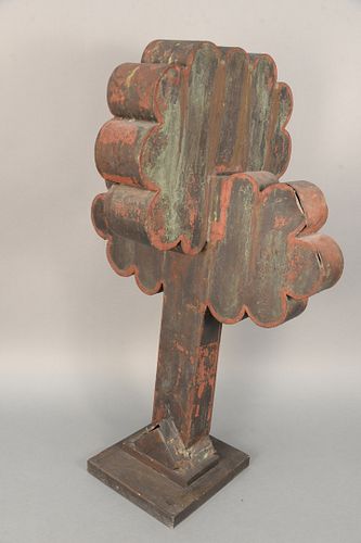 FOLK ART COPPER TREE SCULPTURE,