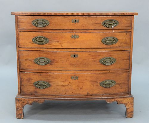 CHIPPENDALE CHERRY BOW FRONT CHEST 37b01c