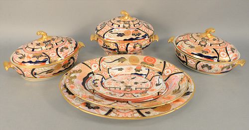 SIX WORCESTER IMARI PORCELAIN SERVING 37b02c