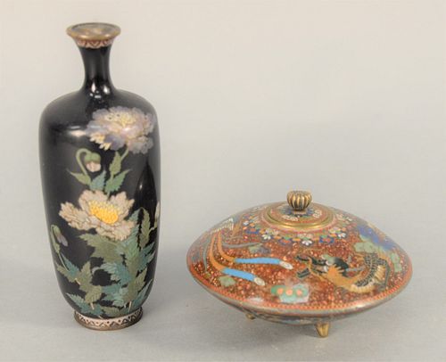 TWO JAPANESE CLOISONNE PIECES TO 37b03b