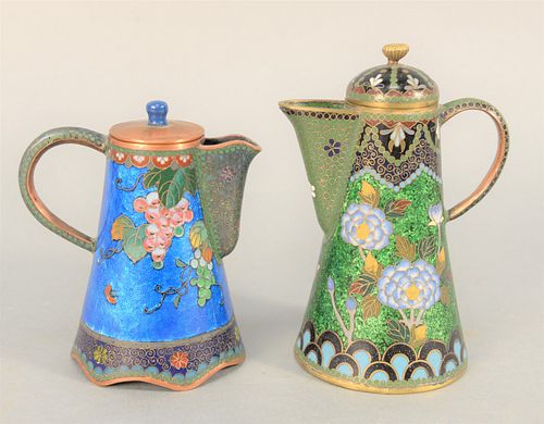 SET OF TWO CHINESE FOIL CLOISONNE